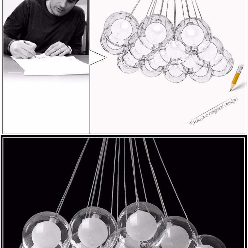 Valentina lampă suspendată Bubble modern, Stil 5