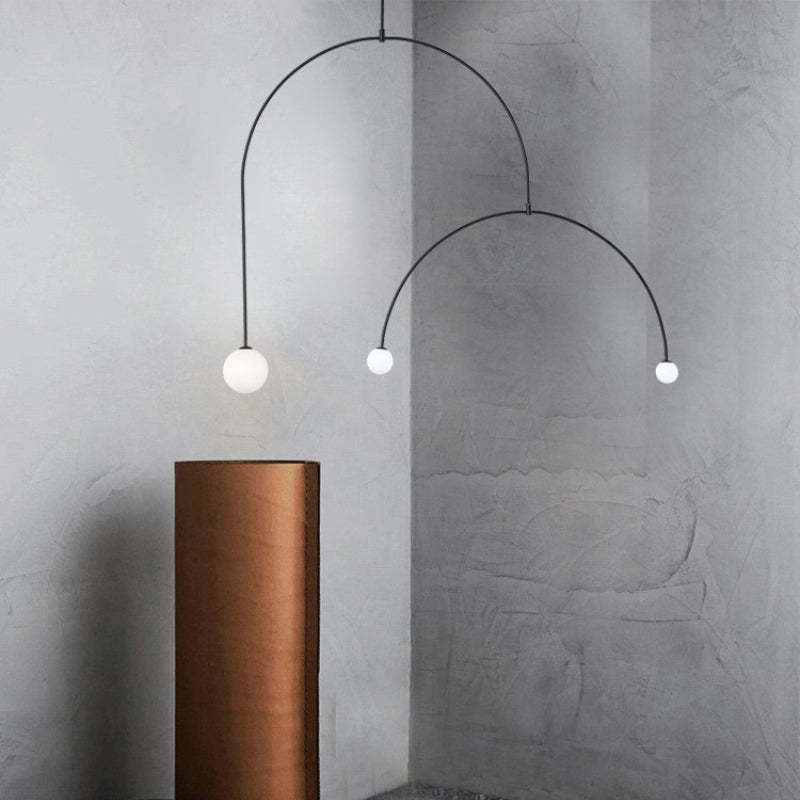 Arisha minimalist Linear Mobile lampă suspendată, neagră