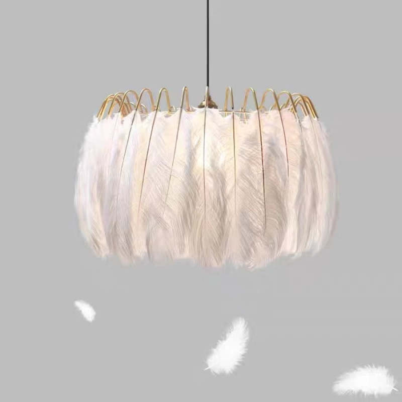 O'Moore lampă suspendată Elegantă cu Pene, negru/alb, dormitor/Cameră de Zi