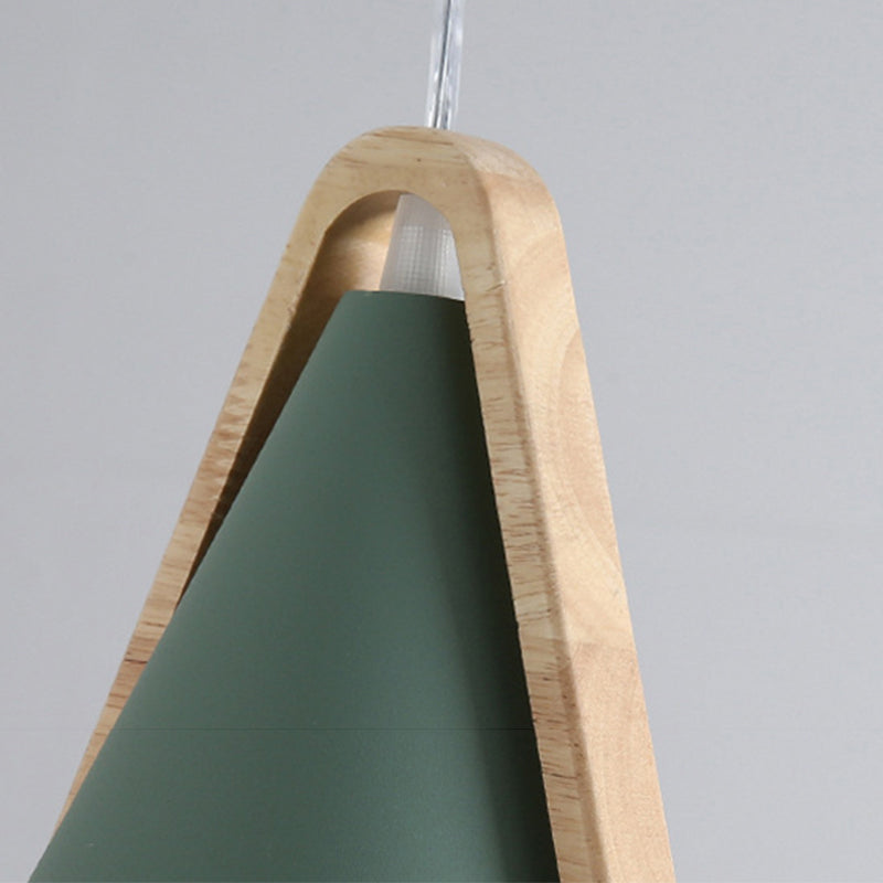 Valentina lampă suspendată modernă Conic, lemn/metal