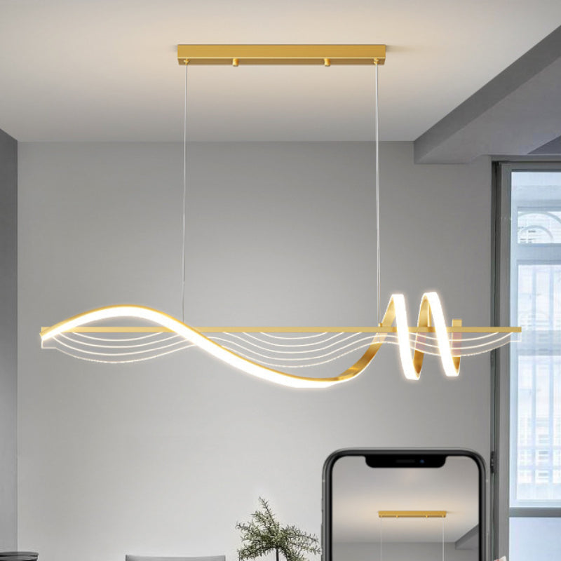 Arisha lampă suspendată contemporan Style liniară din metal, alb/negru