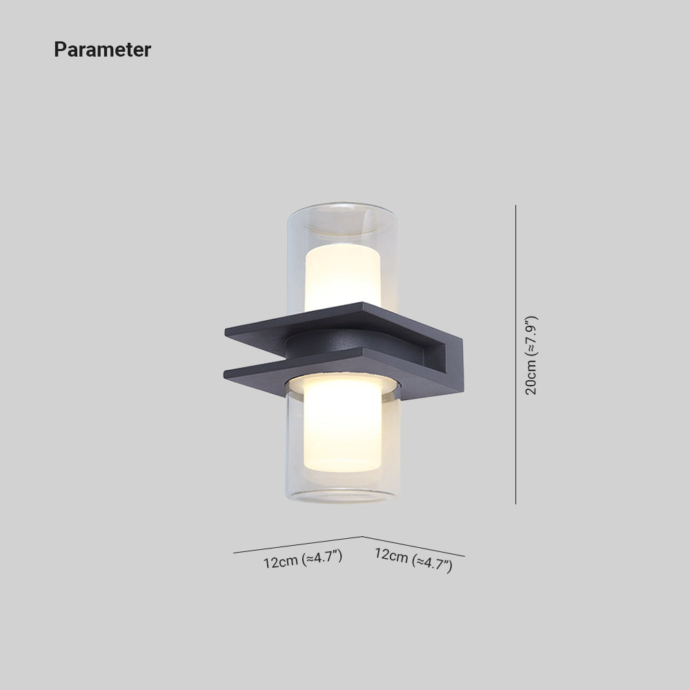Ray aplică de perete pentru exterior modern 2 surse de lumină negru