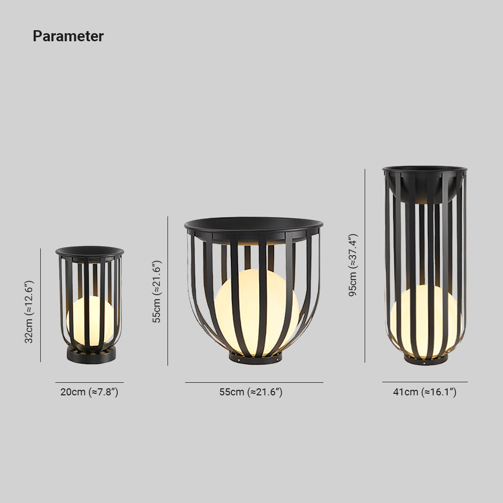 Ray lampadar modern Glob Solar/Rechargeable pentru exterior, negru