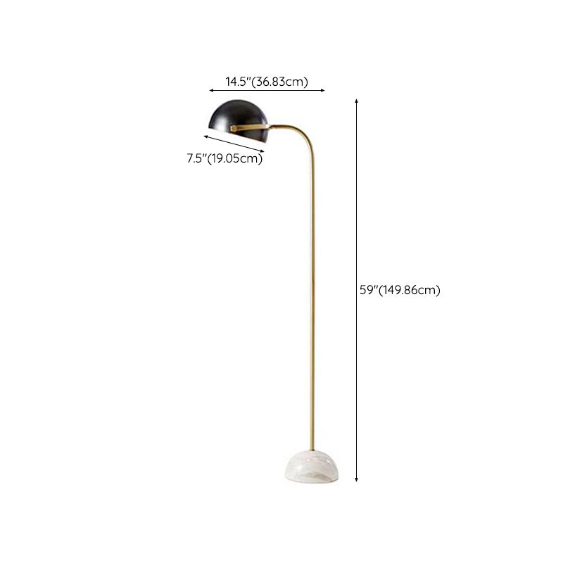 Eryn lampadar Semi Circular Retro/minimalist, metal/marmură, negru, dormitor