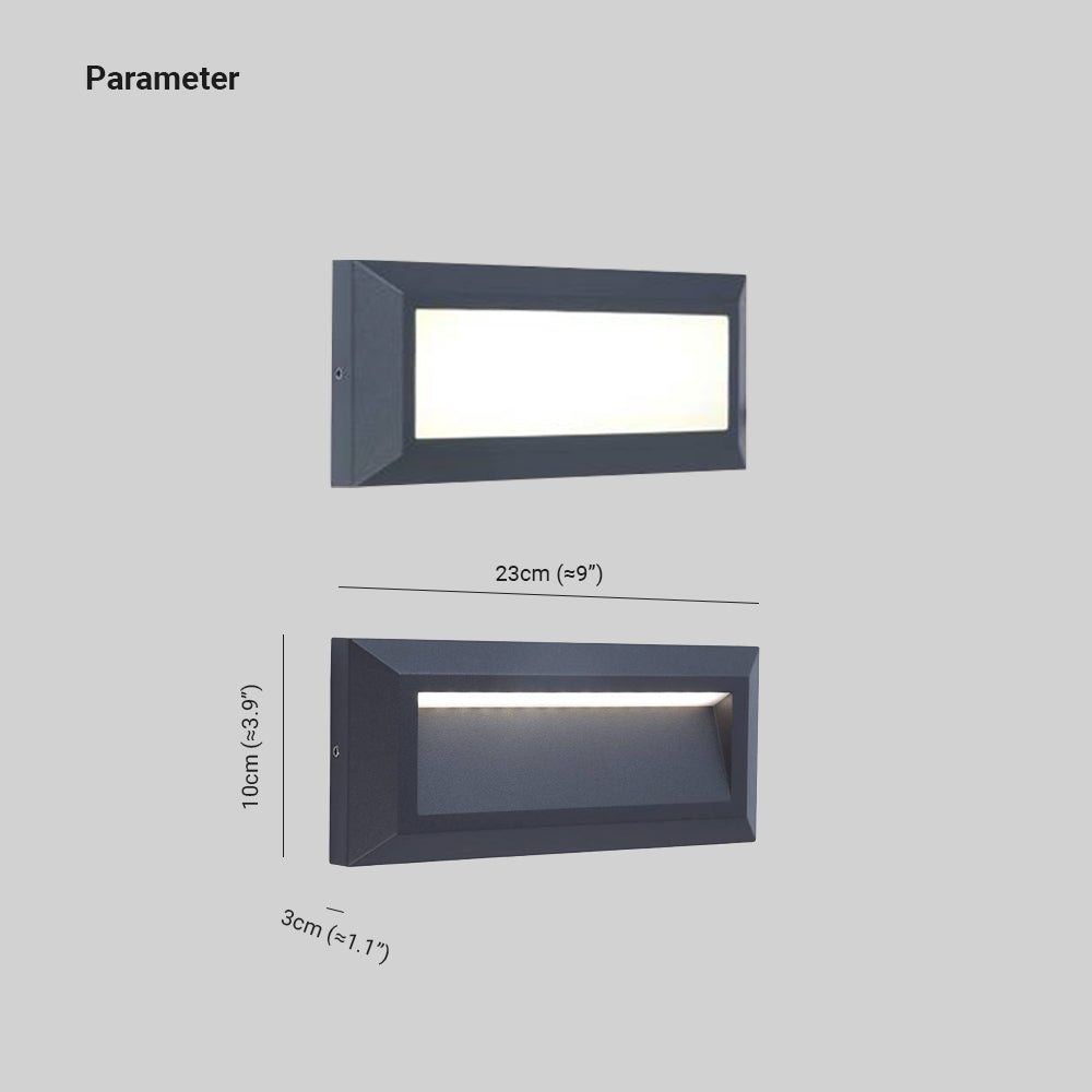 Ray modern metal Rectangular Outdoor Deck/Step Light, negru