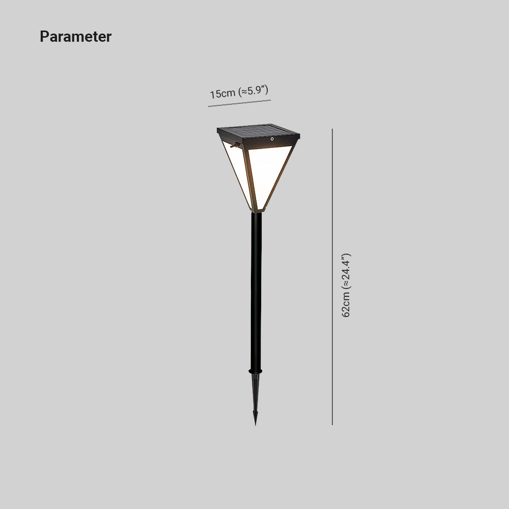 Ray lampă de drum modernă pentru exterior, solară, din metal, conică, neagră