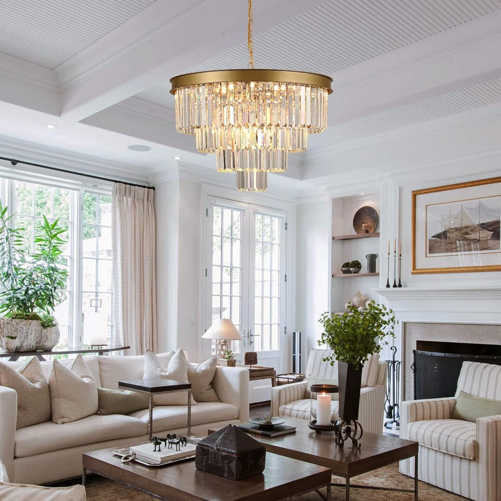 Arisha lampă suspendată LED modernă Decorativă Lux cristal metal negru/Aur Inel dormitor/living