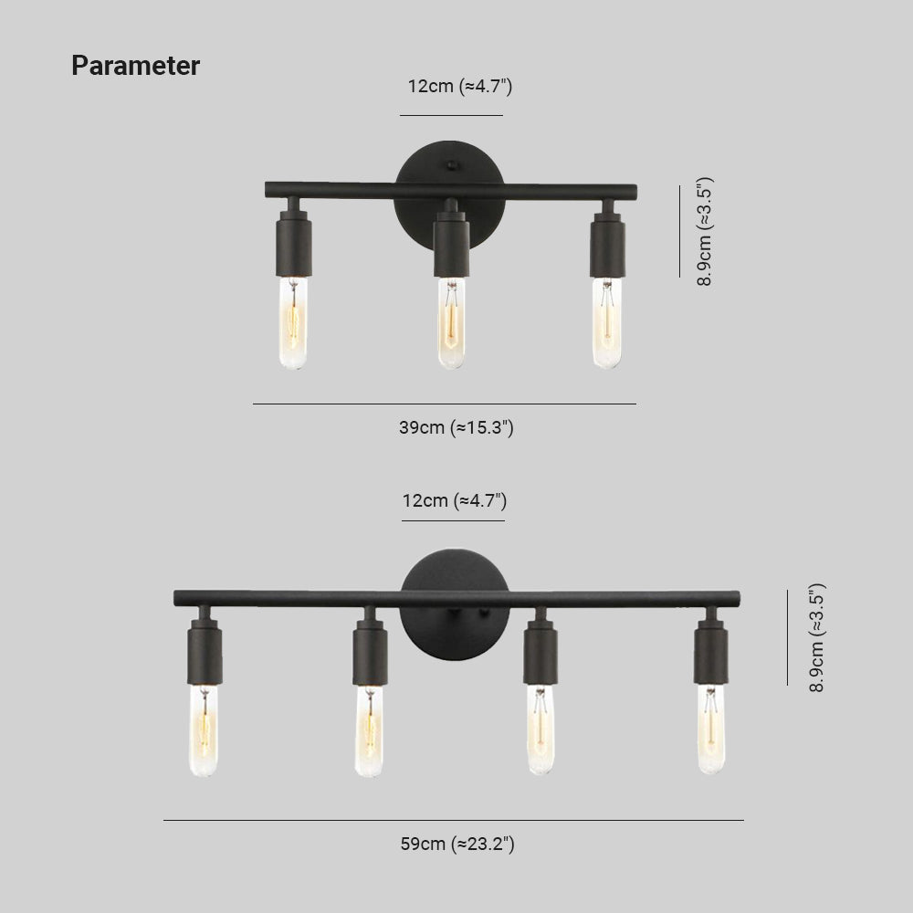 Silva modern aplică de perete din sticlă, negru, baie, 3/4 Light, pentru oglindă