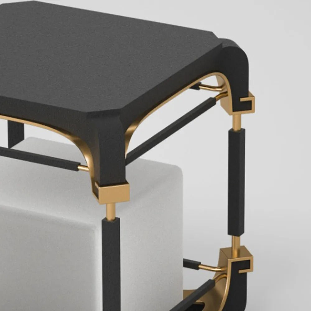 Ray Simple Cube/Cuboid Outdoor lampadar, cu conexiune electrică fixă/Solar, negru