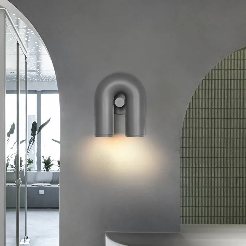 Arisha aplică de perete Design U LED metal, negru/Albastru/Gri/Roșu, dormitor