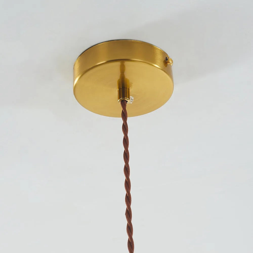 Valentina lampă suspendată verde din metal și sticlă, retro, LED, pentru sufragerie