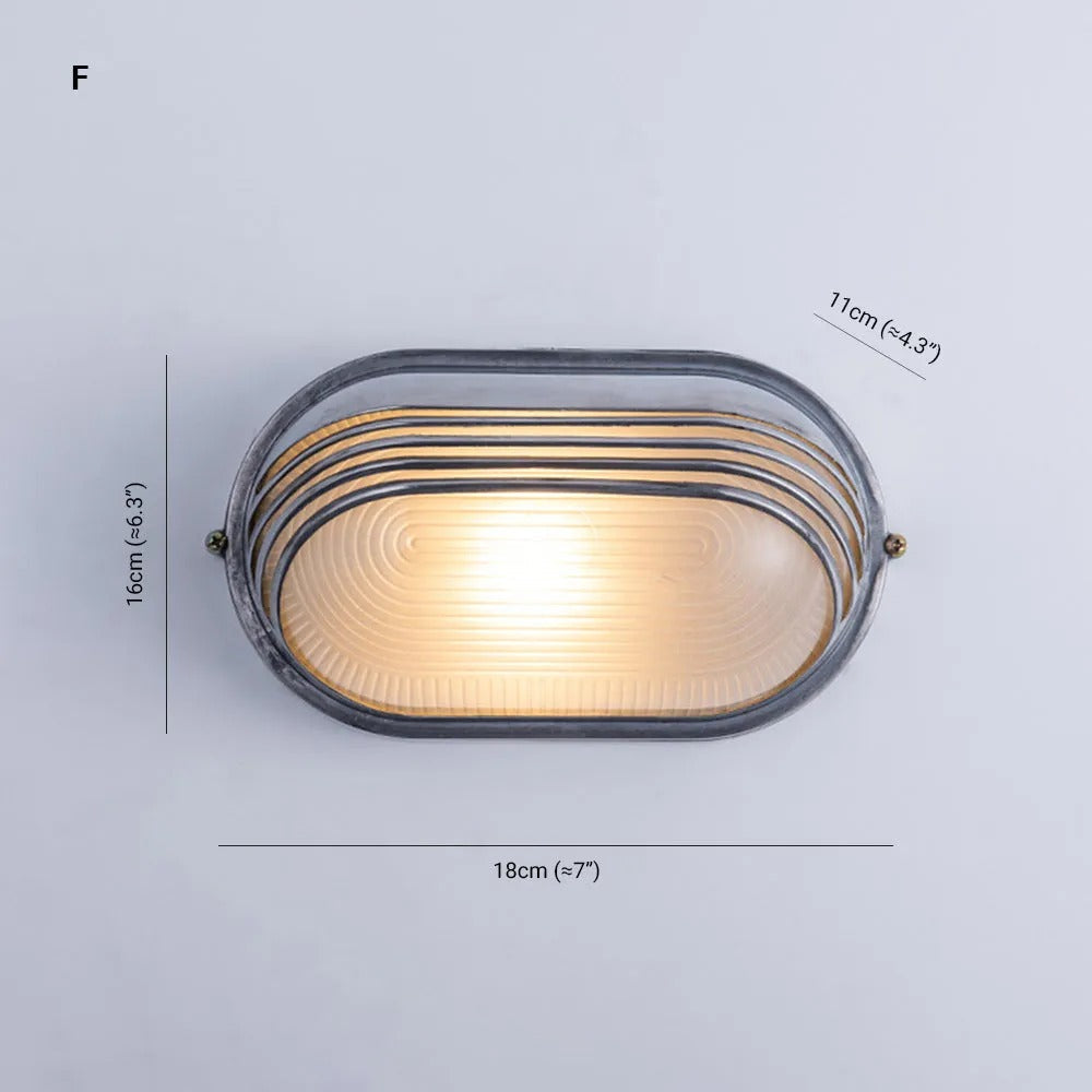 Wyre aplică de perete din metal și sticlă, geometrică, modernă, pentru exterior