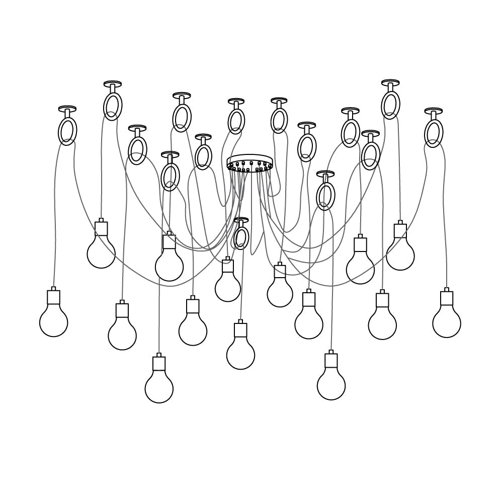 Miririne candelabru industrial Spider Suspendat Reglabil
