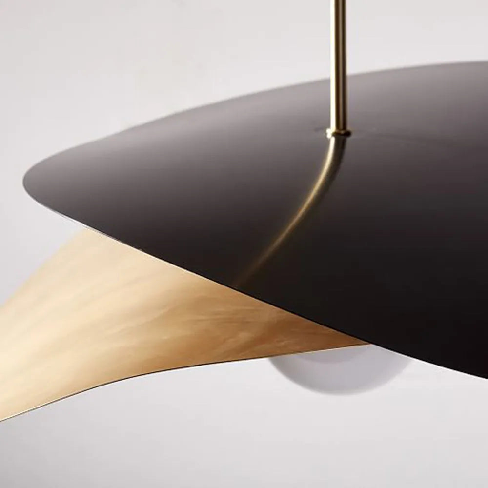 Arisha lampă suspendată decorativă geometrică metalică, negru/auriu