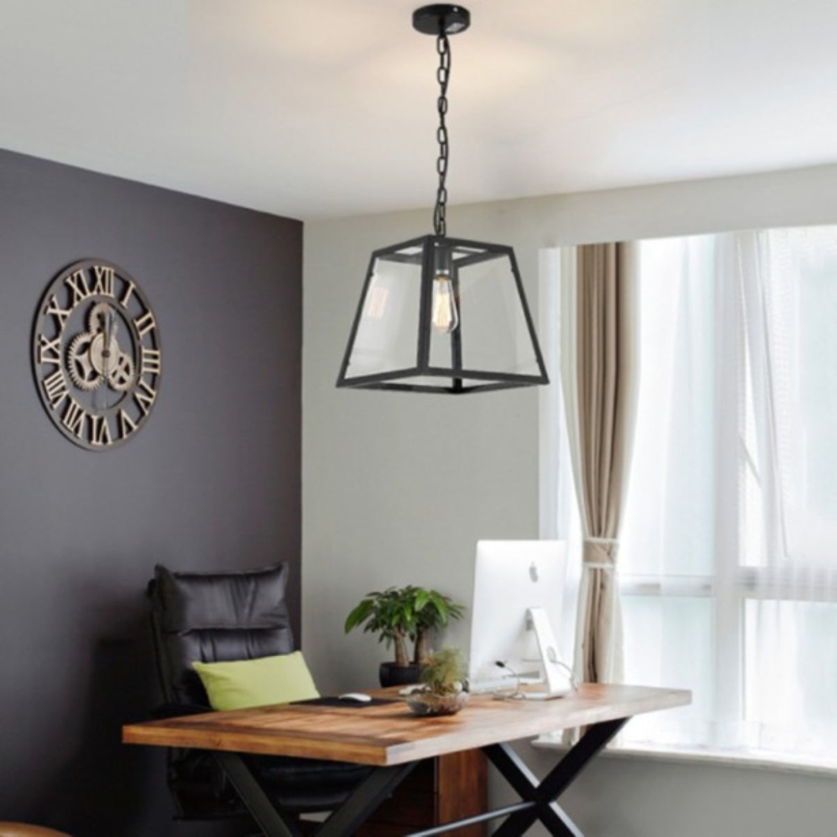 Epoch industrial LED modern lampă suspendată neagră/sticlă metal Bucătărie/dormitor/living