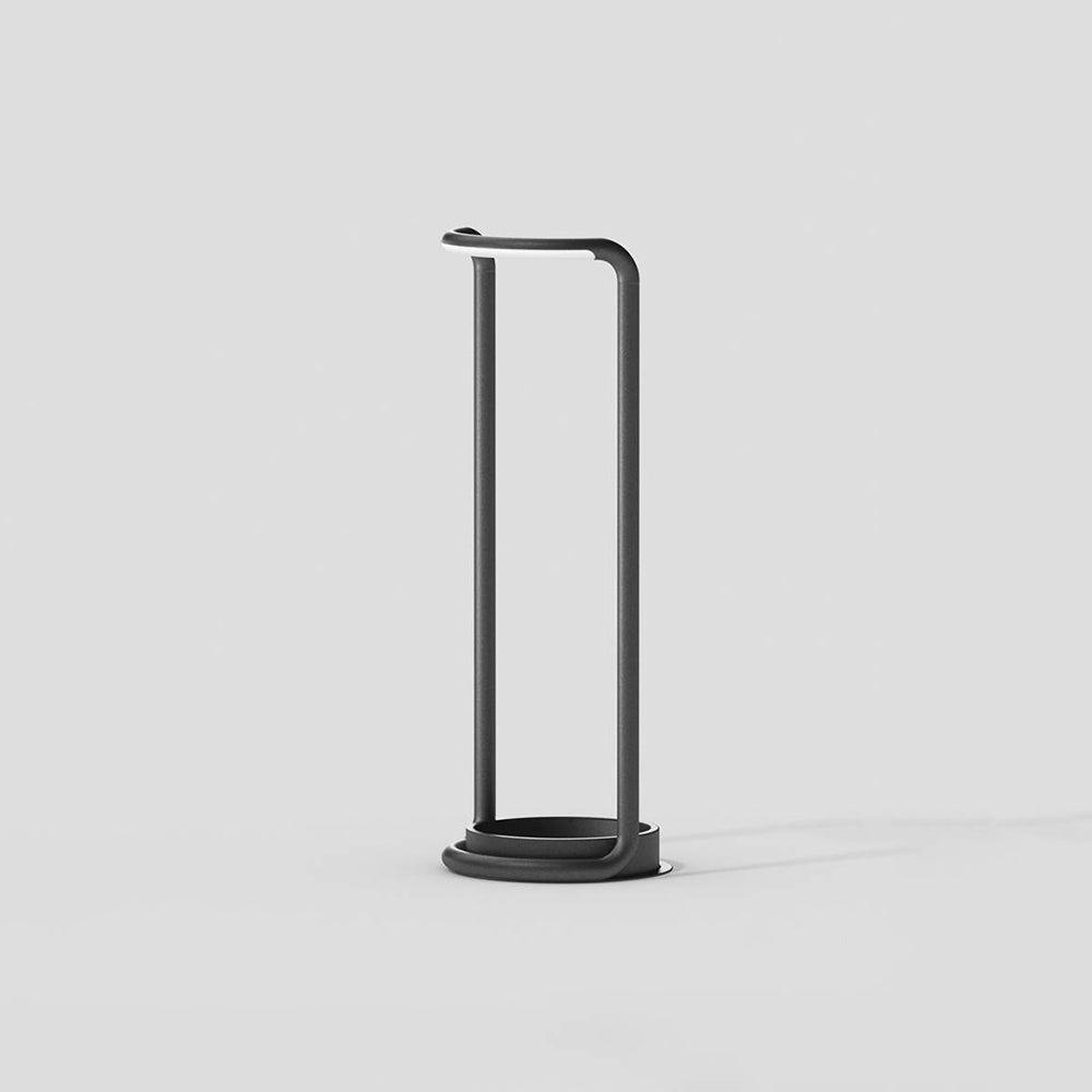 Ray lampadar minimalist Rectangular LED Solar exterior, negru