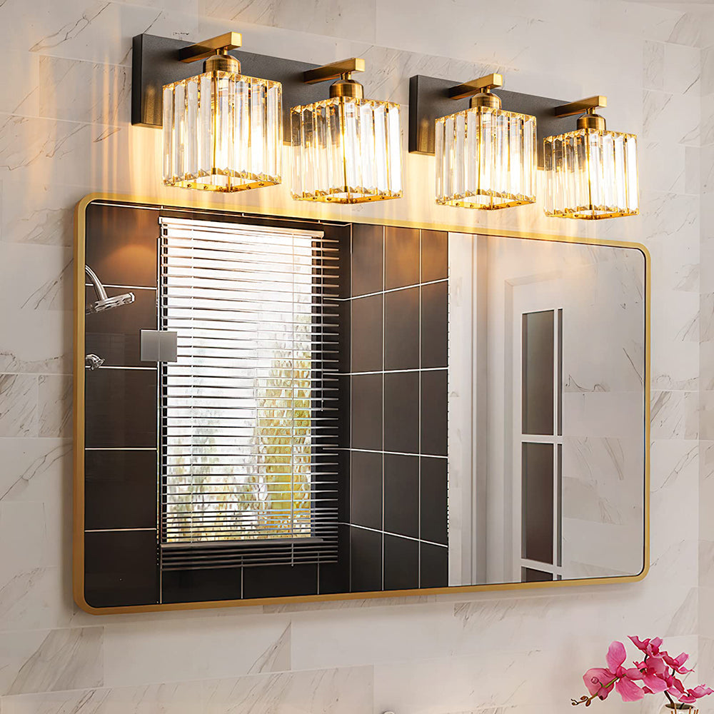 Kristy Vintage LED metal/cristal aplică de Perete pentru Oglindă, auriu
