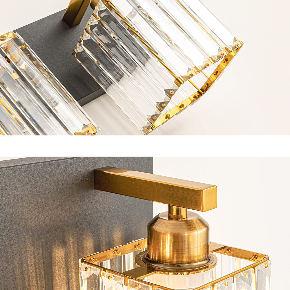 Kristy Vintage LED metal/cristal aplică de Perete pentru Oglindă, auriu