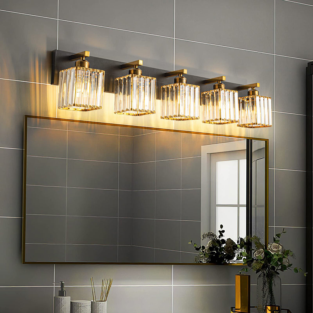 Kristy Vintage LED metal/cristal aplică de Perete pentru Oglindă, auriu