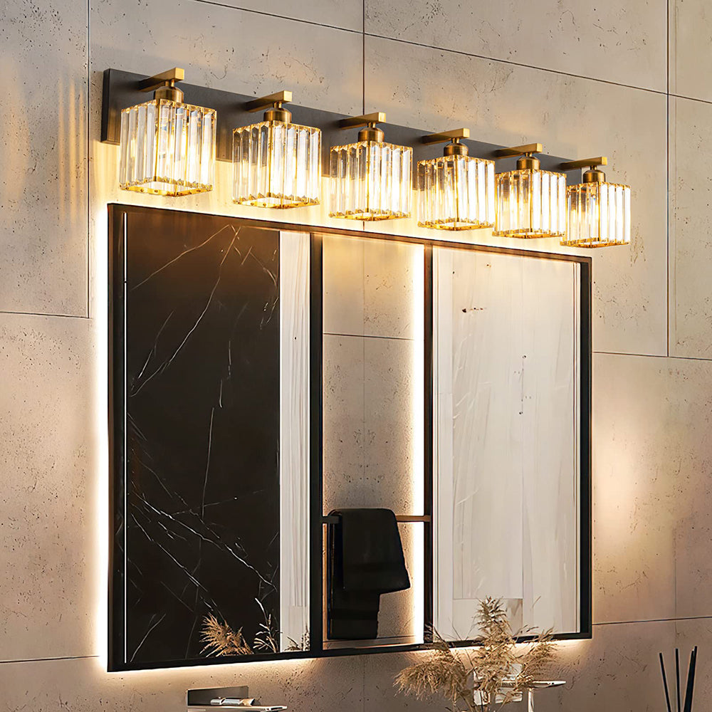 Kristy Vintage LED metal/cristal aplică de Perete pentru Oglindă, auriu