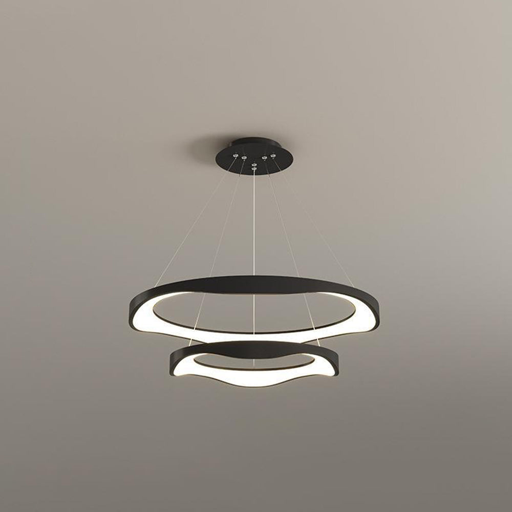 Arisha lampă suspendată Rond modern, negru/alb, Sufragerie