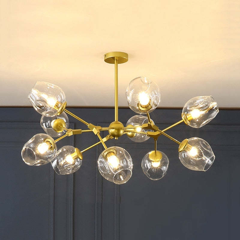 Valentina modern Bubble lampă suspendată Metalică, negru/Aur