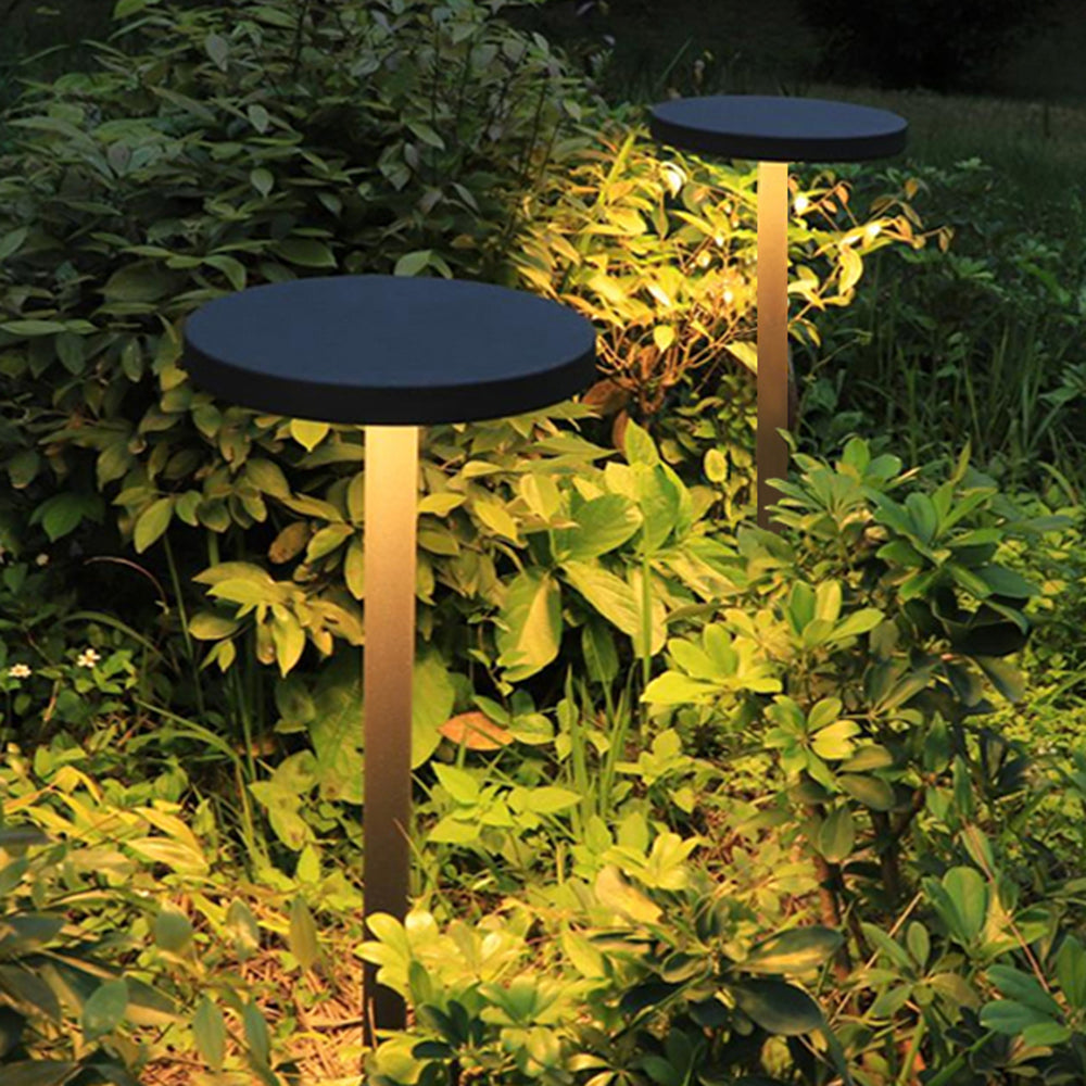 Ray lampă de drum pentru exterior modernă, metalică, în formă de disc zburător, negru