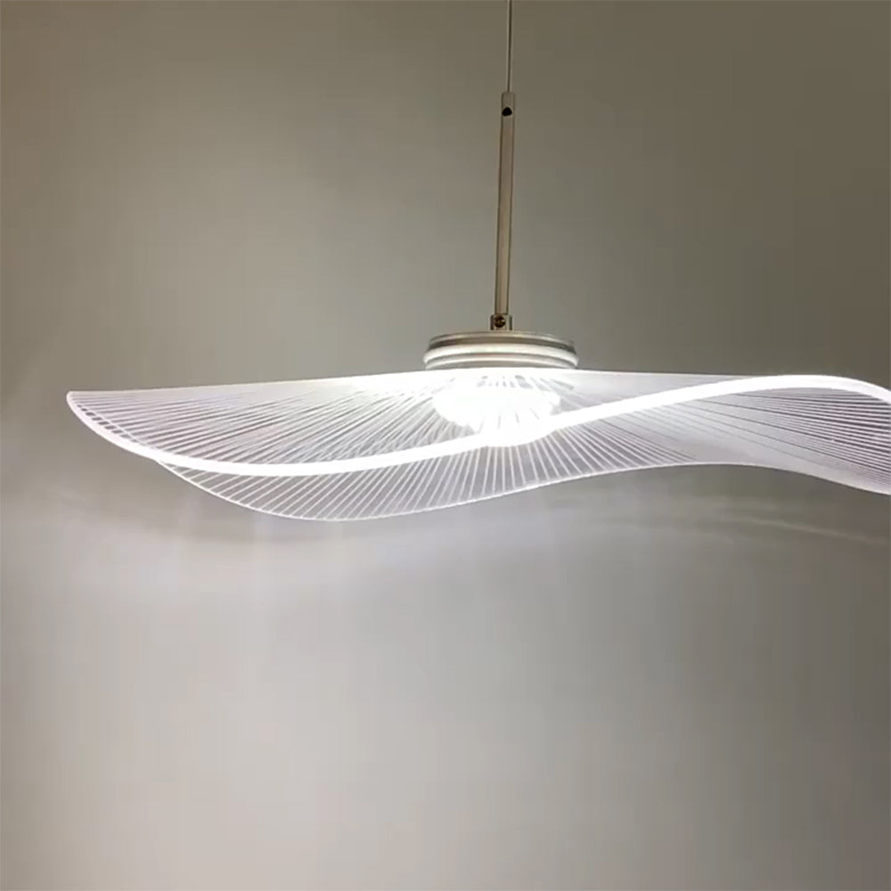 Arisha lampă suspendată designer în formă de frunză de lotus din metal, alb