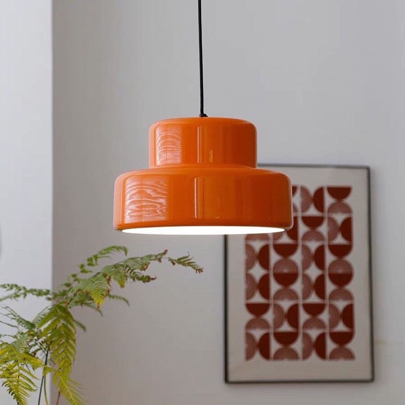 Arisha lampă suspendată single head vintage portocaliu metal sufragerie