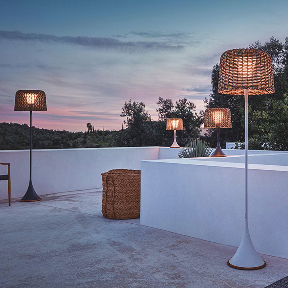 Ritta lampadar exterior Impermeabil din ratan, Balcon/Terasă