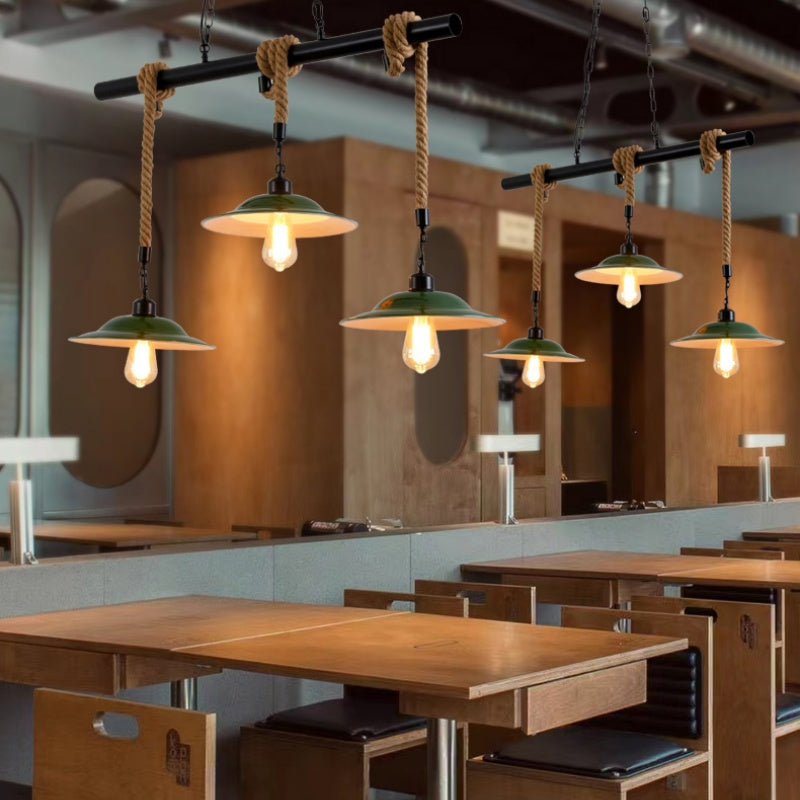 Epoch lampă suspendată verde din metal, vintage, LED, pentru bucătărie și living