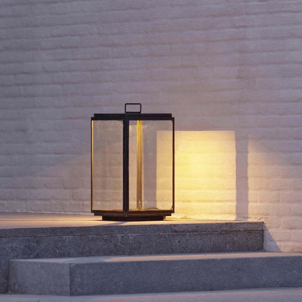 Ray lampadar minimalist cu conexiune electrică fixă pentru exterior, negru