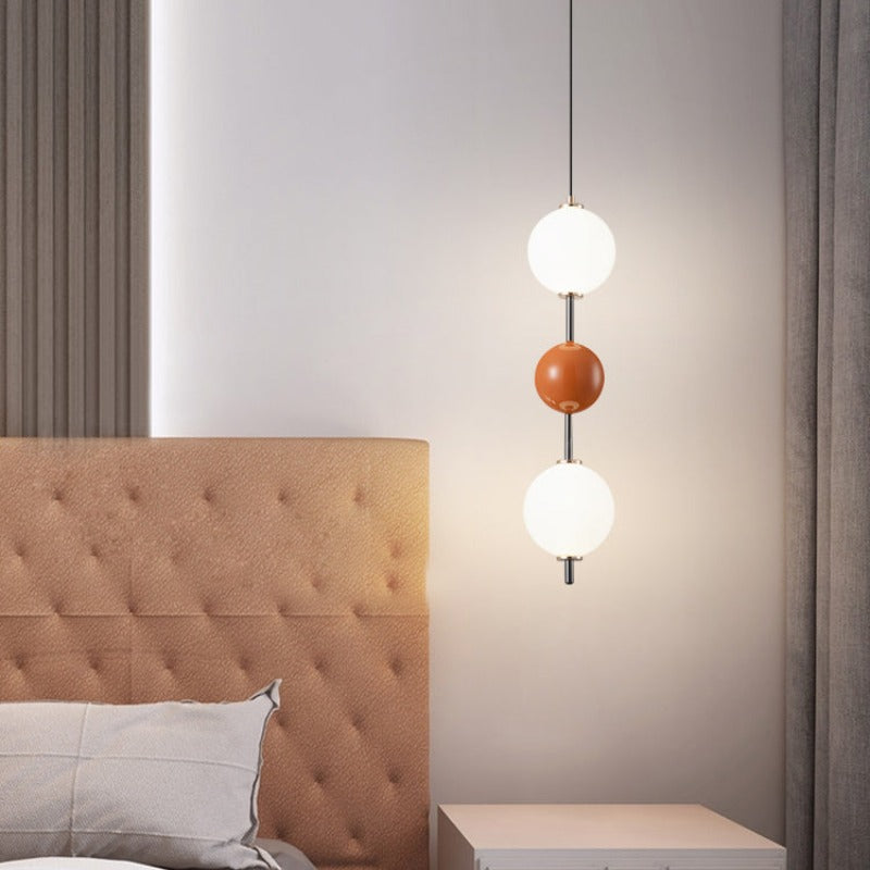 Valentina lampă suspendată roșie din metal, modernă, LED, pentru dormitor și living
