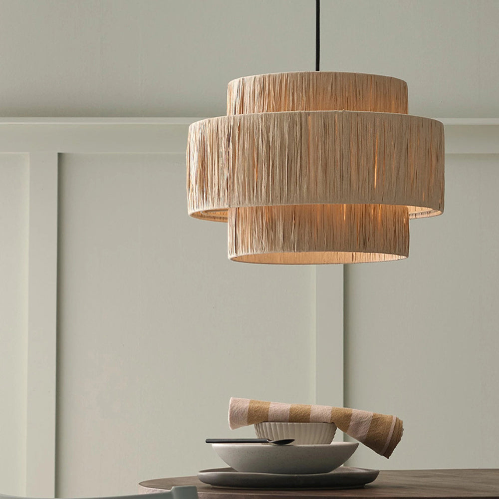 Muto lampă suspendată rustic boho din ratan, stil 3