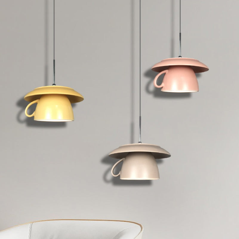 Valentina Pop Art Cup Ceramic LED lampă suspendată pentru living / Studiu / dormitor