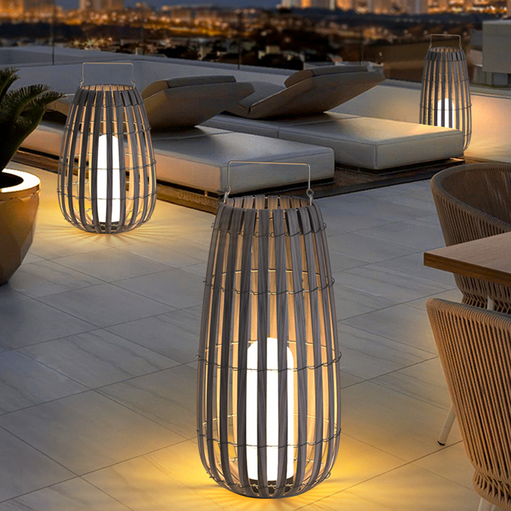 Ray Retro Lantern lampadar Solar/Reîncărcabil pentru exterior Maro
