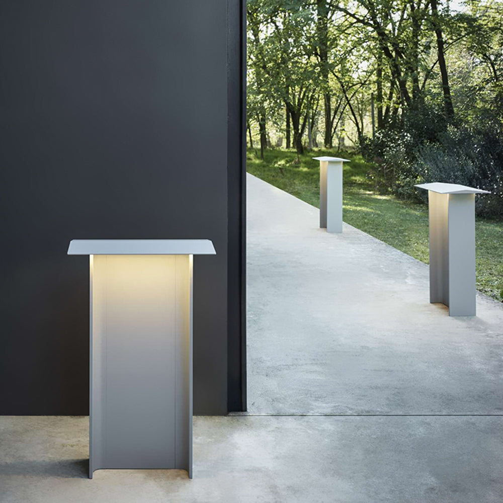 Ray lampă de drum modernă rectangulară solară pentru exterior, Gri/negru