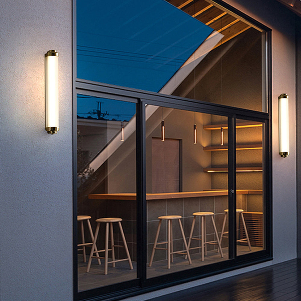 Ray aplică de perete pentru exterior cilindric minimalist din metal, aur/negru/argintiu