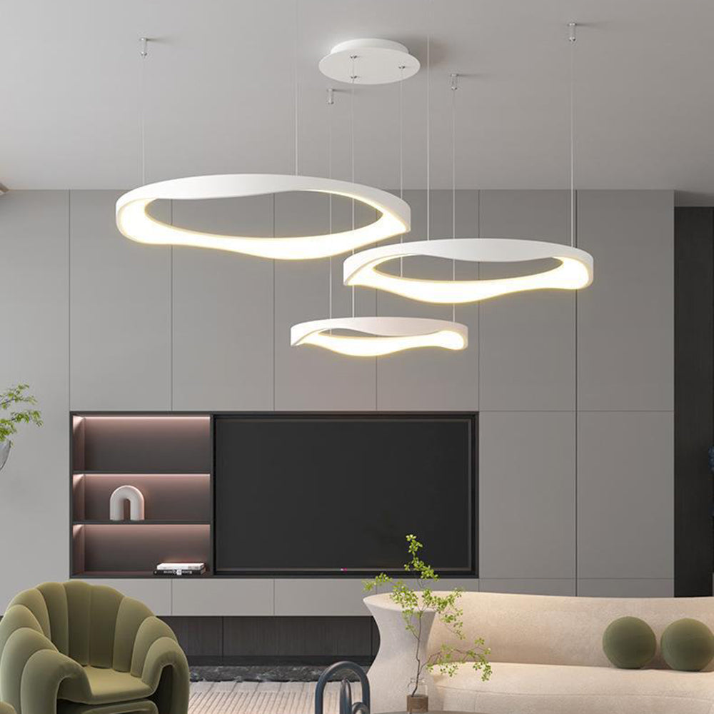 Arisha lampă suspendată Rond modern, negru/alb, Sufragerie