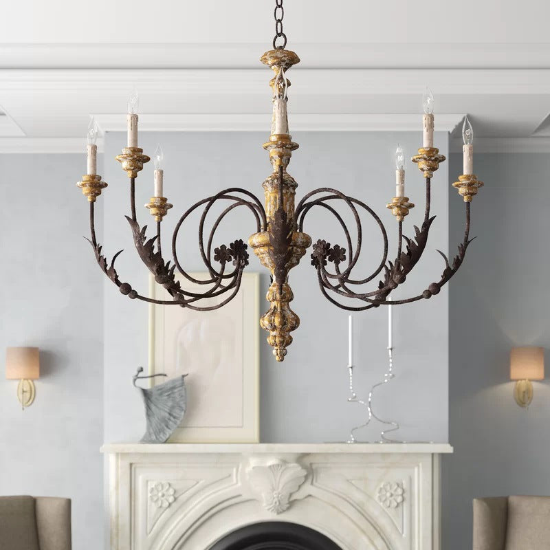 Silva Mare Retro Creativ candelabru din lemn metal living, în culoare maro