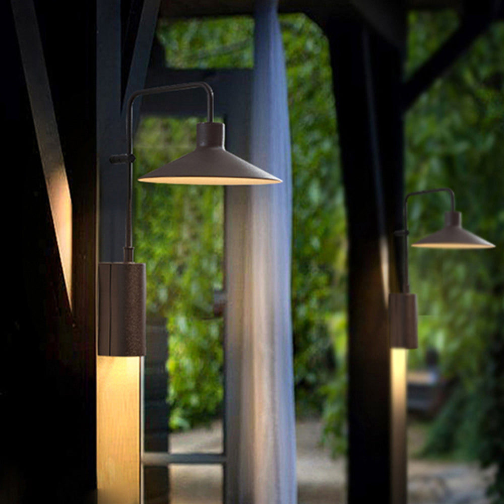 Ray modern minimalist Wide con formă metal Outdoor Waterproof aplică de perete, Cenușiu închis/Verde