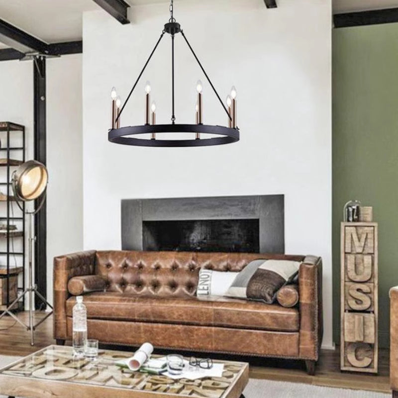 Silva candelabru negru din metal, modern, industrial, LED, pentru living