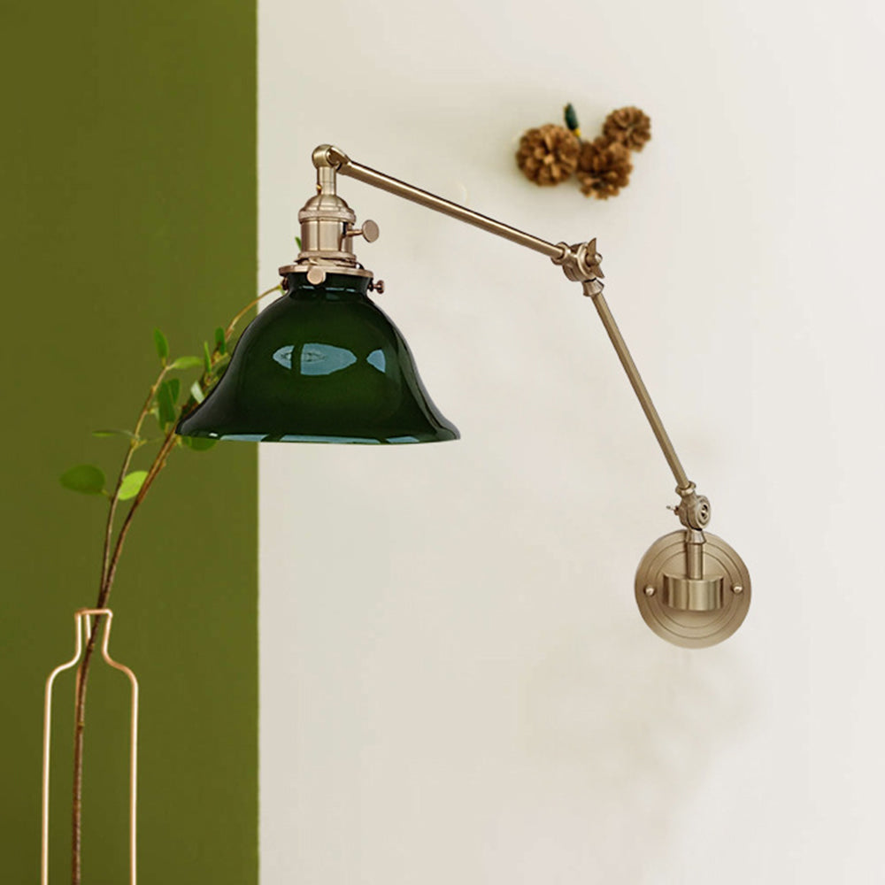 Tiffany Vintage Foldable aplică de perete, Verde/alb