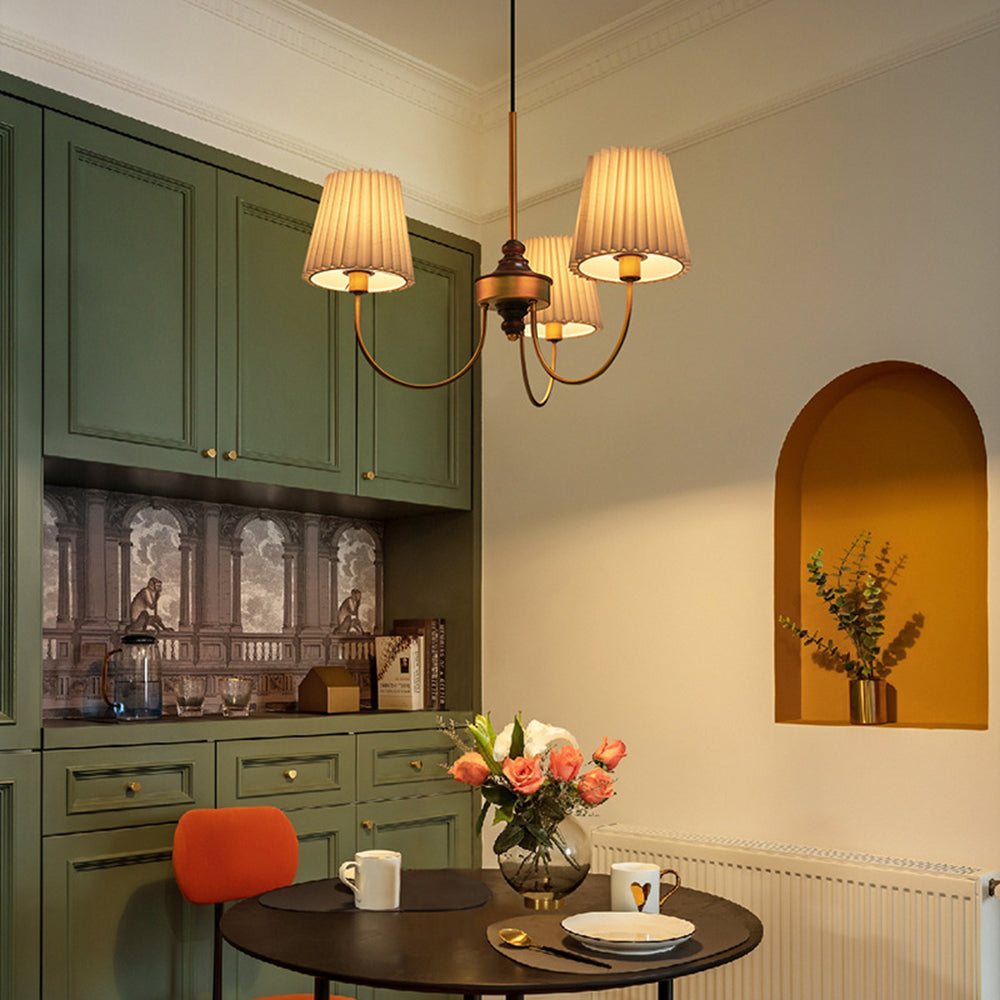 Silva candelabru  modern Retro din stofă, alb/verde