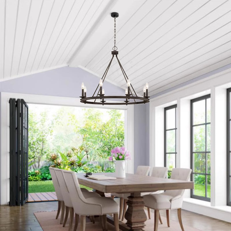 Silva modern candelabru cu abajur din metal negru pentru living/cameră de dormit