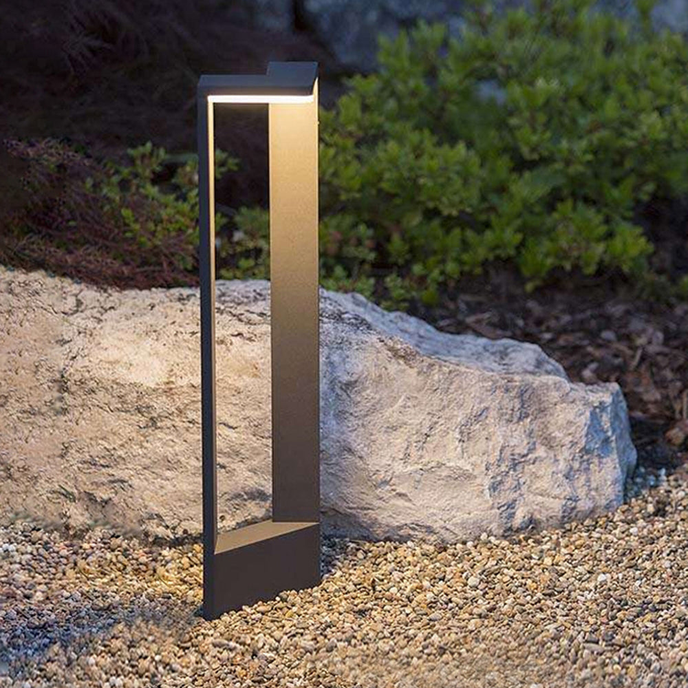 Ray lampă de drum pentru exterior minimalist cu formă de unghi drept, negru