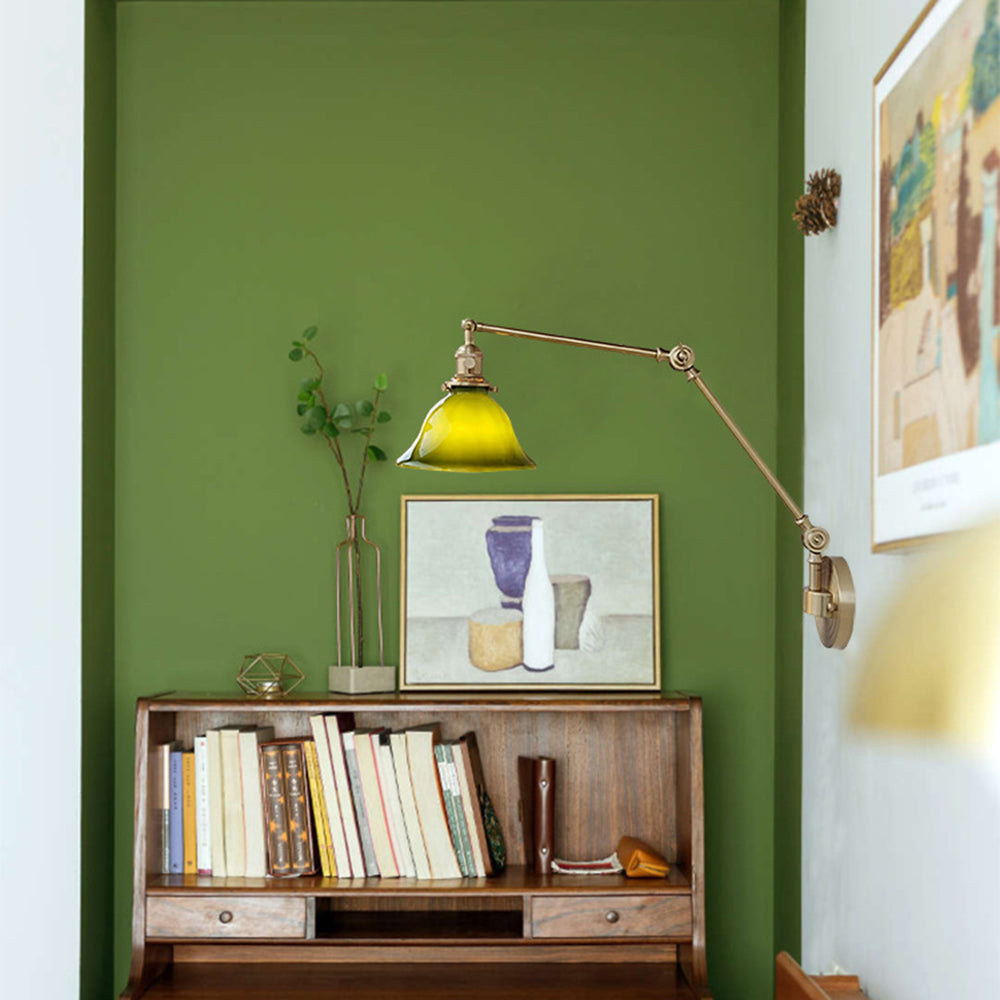 Tiffany Vintage Foldable aplică de perete, Verde/alb