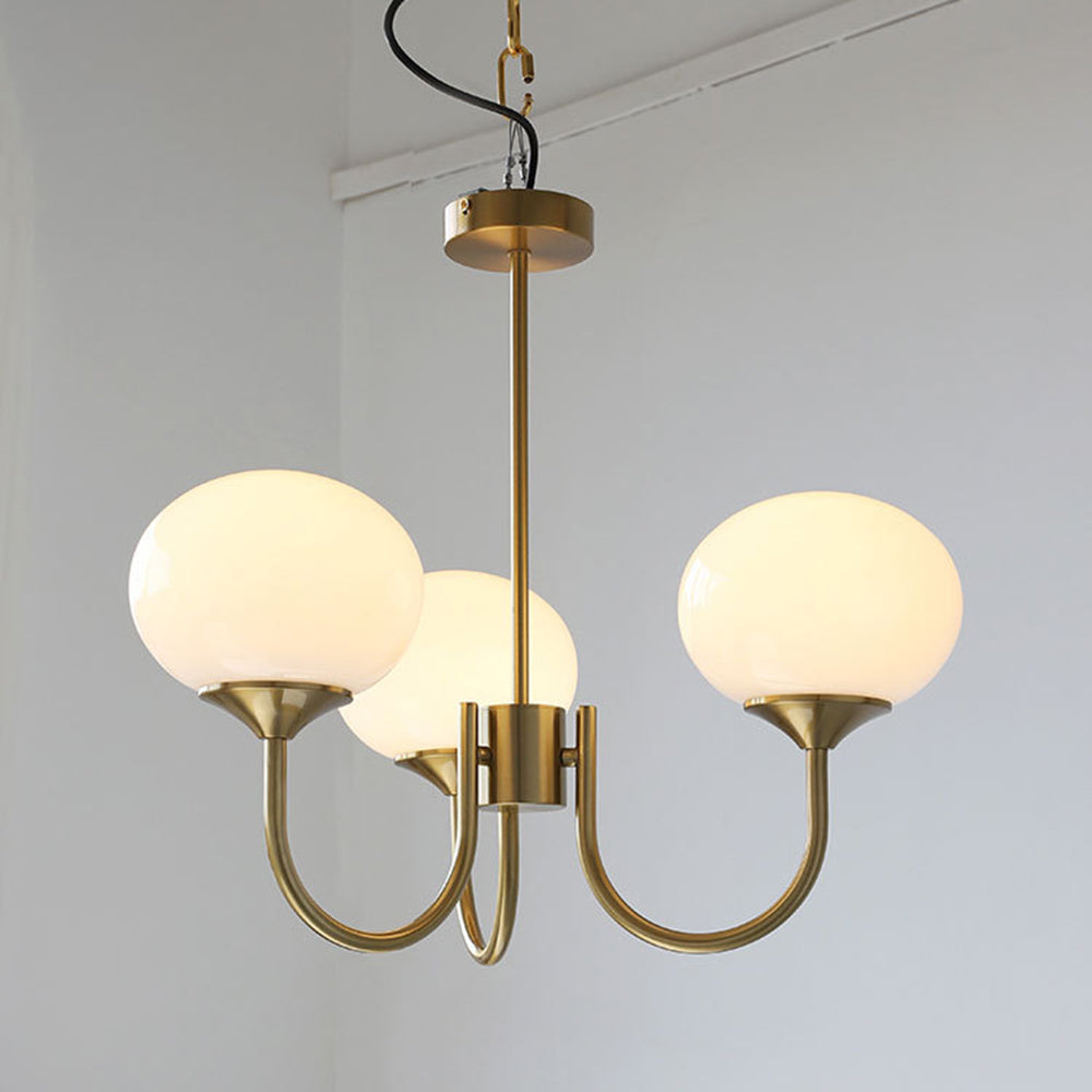Valentina Retro Art Deco glob candelabru, alb/Roz/Bej
