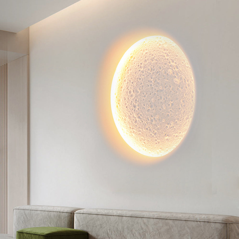 Aria Decorative Moon metal/Gypsum aplică de perete, alb