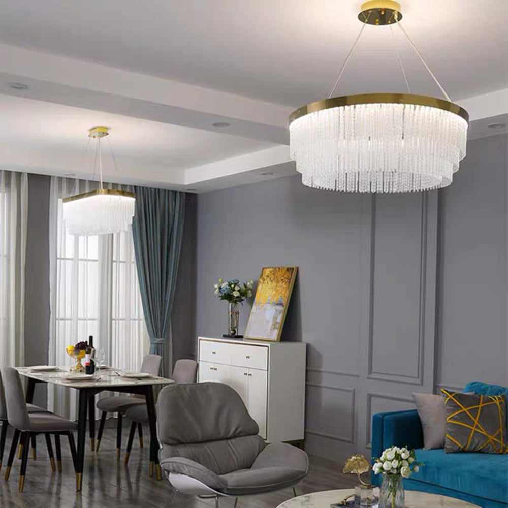 Kristy candelabru modern Spiral cristal Inel /Rectangular, auriu